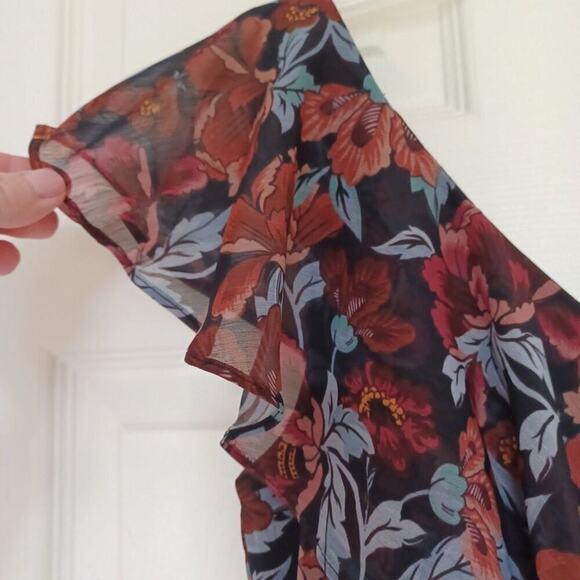 Majorelle Tina Chiffon Floral Tiered Midi Dress S - Picture 6 of 16